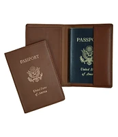 ROYCE New York RFID Blocking Gold Lettered Passport Case