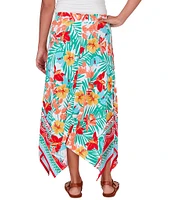 Ruby Rd. Crepe Knit Tropical Geo Print Pull-On Skirt