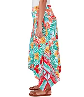 Ruby Rd. Crepe Knit Tropical Geo Print Pull-On Skirt