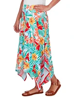 Ruby Rd. Crepe Knit Tropical Geo Print Pull-On Skirt