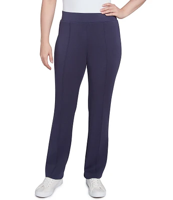 Ruby Rd. Double Knit Pintuck Detail Pull-On Flare Pants