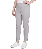 Ruby Rd. Embroidered Cut-Out Hem Pull-On Stretch Pants