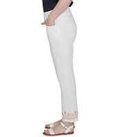 Ruby Rd. Embroidered Hem Pull-On Ankle Pants