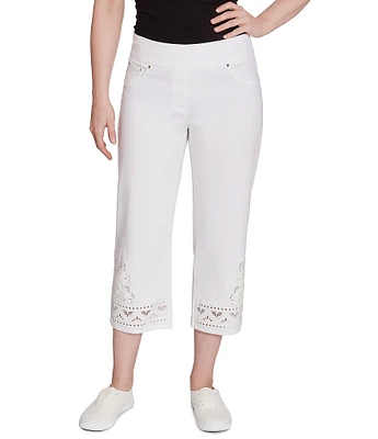 Ruby Rd. Embroidered Hem Pull-On Capri Pants