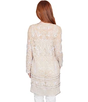 Ruby Rd. Embroidered Mesh Round Neck Long Sleeve Jacket