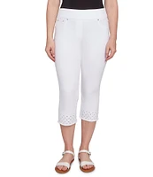 Ruby Rd. Eyelet Fringe Hem Pull-On Capri Pants