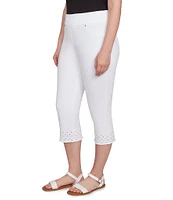 Ruby Rd. Eyelet Fringe Hem Pull-On Capri Pants
