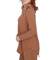 Ruby Rd. Knit Cowl Neck Long Sleeve Asymmetrical Hem Cozy Top