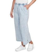 Ruby Rd. Petite Size Cotton Gauze Wide-Leg Pull-On Pants