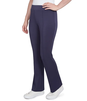 Ruby Rd. Petite Size Double Knit Pintuck Detail Pull-On Flare Pants