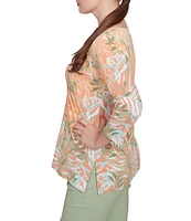 Ruby Rd. Petite Size Embellished V-Neck 3/4 Sleeve Knit Top