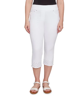 Ruby Rd. Petite Size Eyelet Fringe Hem Pull-On Capri Pants