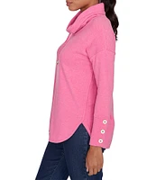 Ruby Rd. Petite Size Knit Cowl Collar Long Sleeve Cozy Top