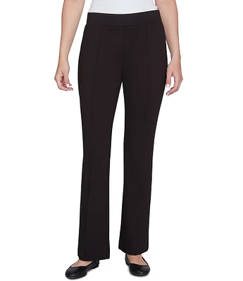 Ruby Rd. Petite Size Ponte Knit Flare Leg Pull-On Pants