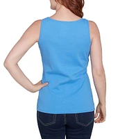 Ruby Rd. Petite Size Scoop Neck Sleeveless Cotton Rib Knit Tank