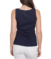 Ruby Rd. Petite Size Scoop Neck Sleeveless Cotton Rib Knit Tank