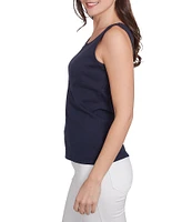 Ruby Rd. Petite Size Scoop Neck Sleeveless Cotton Rib Knit Tank