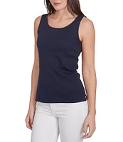 Ruby Rd. Petite Size Scoop Neck Sleeveless Cotton Rib Knit Tank