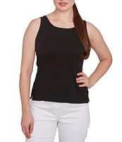 Ruby Rd. Petite Size Scoop Neck Sleeveless Cotton Rib Knit Tank