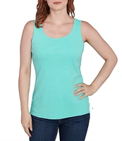 Ruby Rd. Petite Size Scoop Neck Sleeveless Cotton Rib Knit Tank