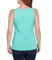 Ruby Rd. Petite Size Scoop Neck Sleeveless Cotton Rib Knit Tank