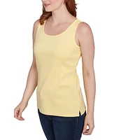 Ruby Rd. Petite Size Scoop Neck Sleeveless Cotton Rib Knit Tank