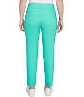 Ruby Rd. Petite Size Silk Tech Straight Leg Pull-On Ankle Pants