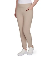 Ruby Rd. Petite Size Silk Tech Straight Leg Pull-On Ankle Pants