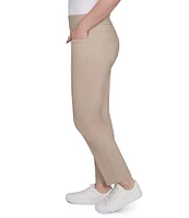 Ruby Rd. Petite Size Silk Tech Straight Leg Pull-On Ankle Pants