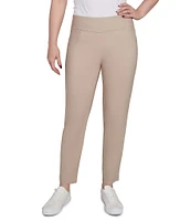 Ruby Rd. Petite Size Silk Tech Straight Leg Pull-On Ankle Pants