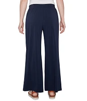 Ruby Rd. Petite Size Solid Crepe Wide Leg Pull-On Pants