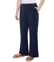 Ruby Rd. Petite Size Solid Crepe Wide Leg Pull-On Pants