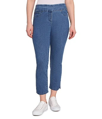 Ruby Rd. Petite Size Stretch Cotton-Blend Pull-On Ankle Jeans