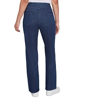 Ruby Rd. Petite Size Stretch Denim Flare Hem Pull-On Pants