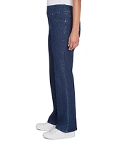 Ruby Rd. Petite Size Stretch Denim Flare Hem Pull-On Pants