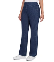 Ruby Rd. Petite Size Stretch Denim Flare Hem Pull-On Pants