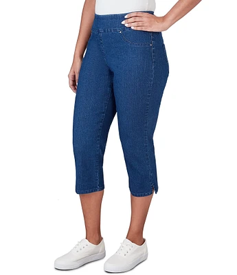 Ruby Rd. Petite Size Stretch Pull-On Capri Denim Jeans