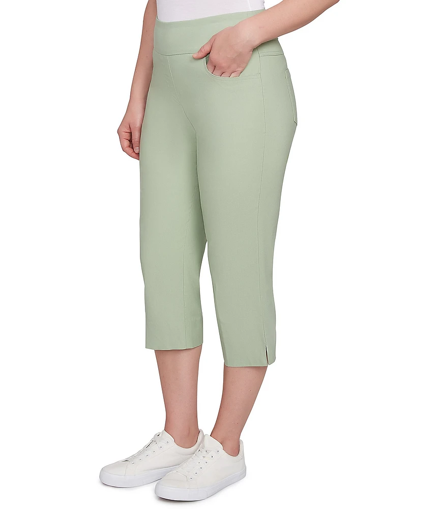 Ruby Rd. Petite Size Stretch Straight Leg Pull-On Capri Pants