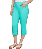 Ruby Rd. Petite Size Stretch Straight Leg Pull-On Capri Pants