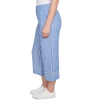 Ruby Rd. Petite Size Stripe Wide Leg Pull-On Pants