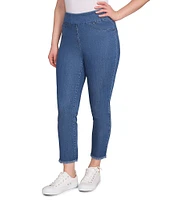 Ruby Rd. Petite Size Tencel™ Lyocell Frayed Hem Pull-On Ankle Pants