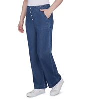 Ruby Rd. Petite Size Wide-Leg Button-Front Jeans