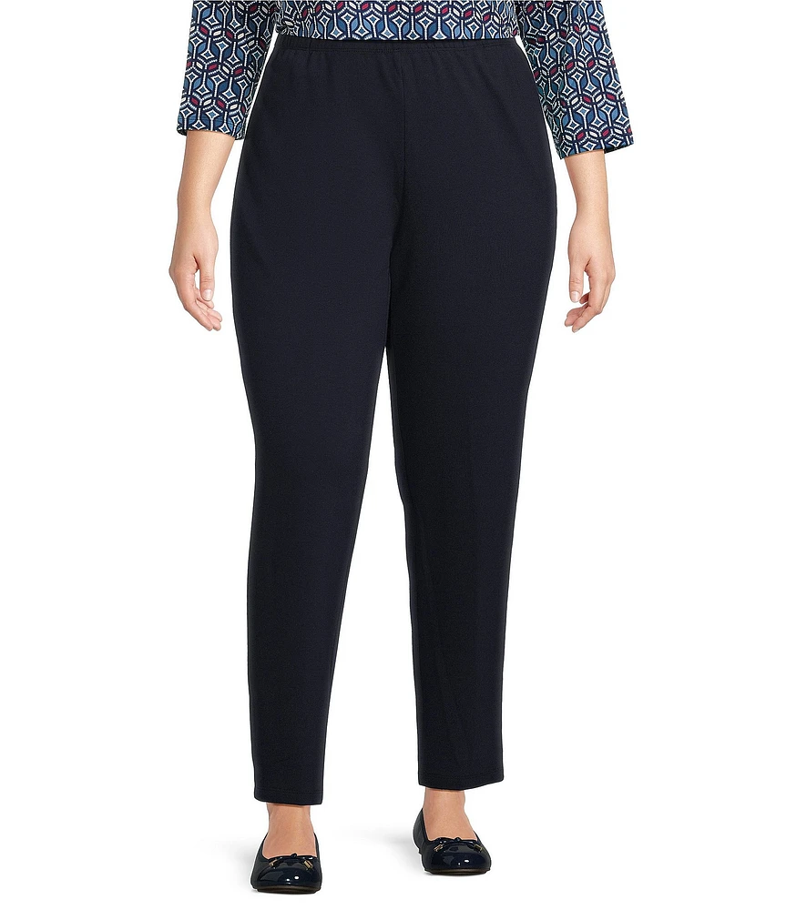 Ruby Rd. Plus Size French Terry Elastic Waist Pull-On Pants