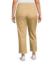 Ruby Rd. Plus Size Tencel™ Lyocell Frayed Hem Pull-On Ankle Pants