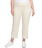 Ruby Rd. Plus Size Tencel™ Lyocell Frayed Hem Pull-On Ankle Pants