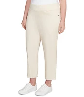 Ruby Rd. Plus Size Tencel™ Lyocell Frayed Hem Pull-On Ankle Pants