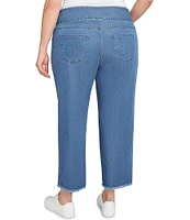 Ruby Rd. Plus Size Tencel™ Lyocell Frayed Hem Pull-On Ankle Pants