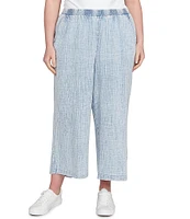 Ruby Rd. Plus Size Cotton Gauze Wide Leg Pull-On Pants