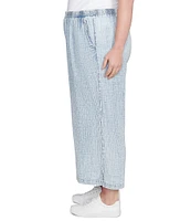 Ruby Rd. Plus Size Cotton Gauze Wide Leg Pull-On Pants