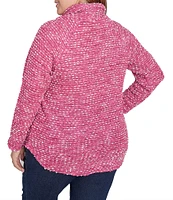 Ruby Rd. Plus Size Cozy Knit Cowl Neck Bracelet Sleeve Pullover Sweater